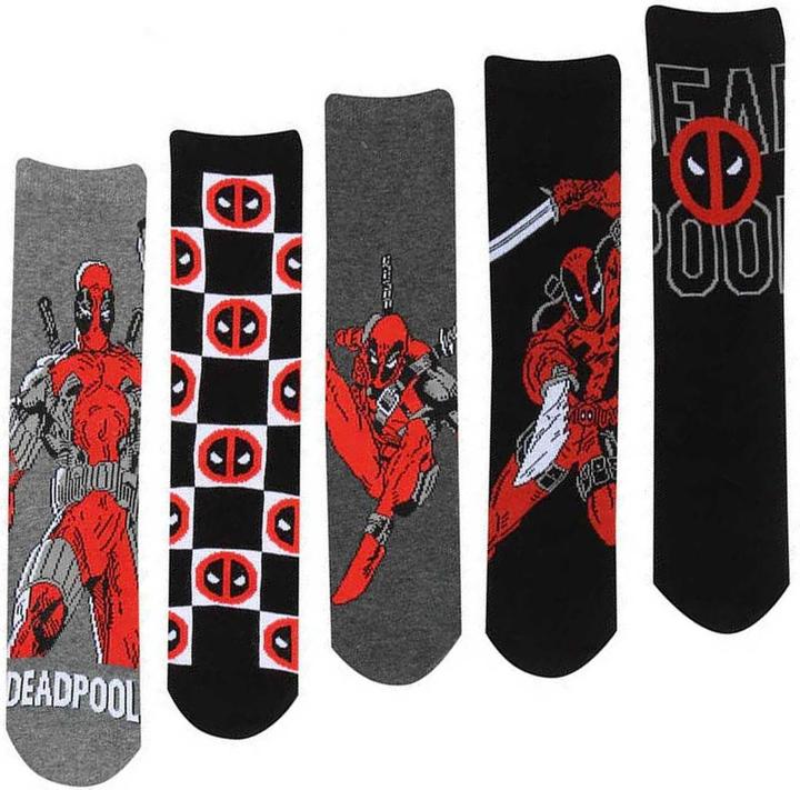 Immagine prodotto Deadpool Calzini Adulto Unisex Misura Confezione 5 (Confezione da 5 pezzi, L/XL)
