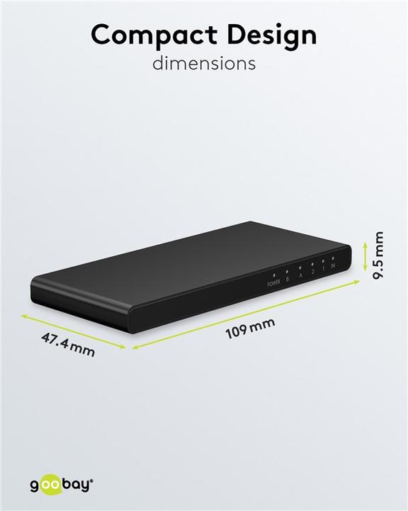 Actual product image Goobay HDMI Splitter 1 to 2 4K @ 60 Hz