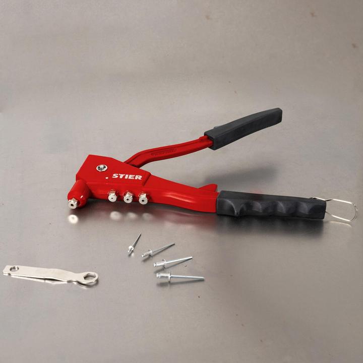 Image du produit Stier Jeu de rivets aveugles avec pince à riveter manuelle et rivets aveugles, 201 pièces