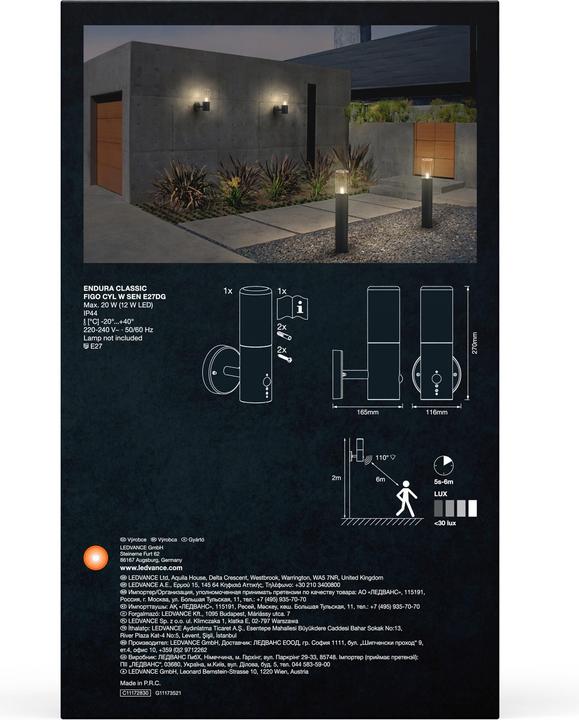 Image du produit Ledvance Borne d'éclairage LEDV (E27, IP44)