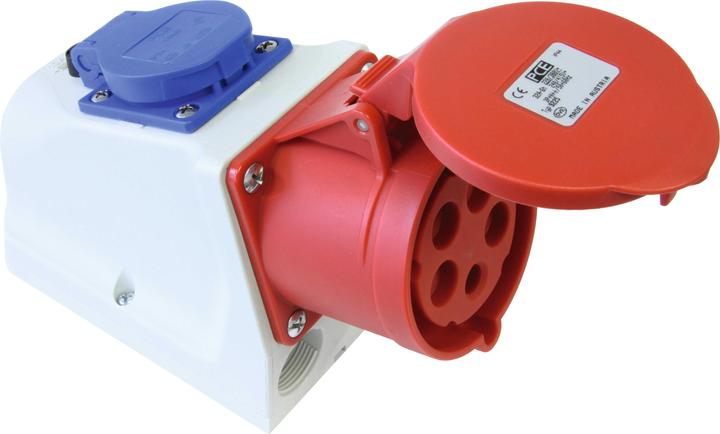Actual product image PCE CEE Wall socket Combo 16A 400V IP44 9215-6