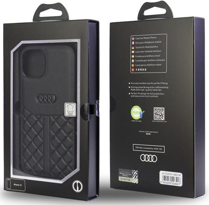 Immagine prodotto Audi Custodia rigida in vera pelle per iPhone 12/12 Pro 6.1" in pelle nera AU-TPUPCIP12P-Q8/D1-BK (Apple iPhone 12 Pro, Apple iPhone 12)