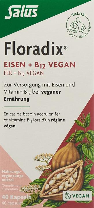 Produktbild Floradix Eisen und B 12 Vegan (1 Stück, Kapseln, 37 g)