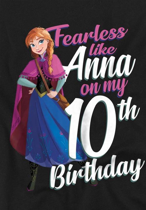 Actual product image Disney Frozen Childrens/Kids Fearless Like Anna 10th Birthday T-Shirt (104)