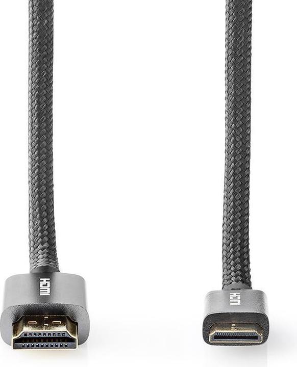 Actual product image Nedis High Speed??HDMI T Cable with Ethernet HDMIT Male HDMIT Mini Male 4K@60Hz 18 Gbps 2.00 m (2 m, HDMI)