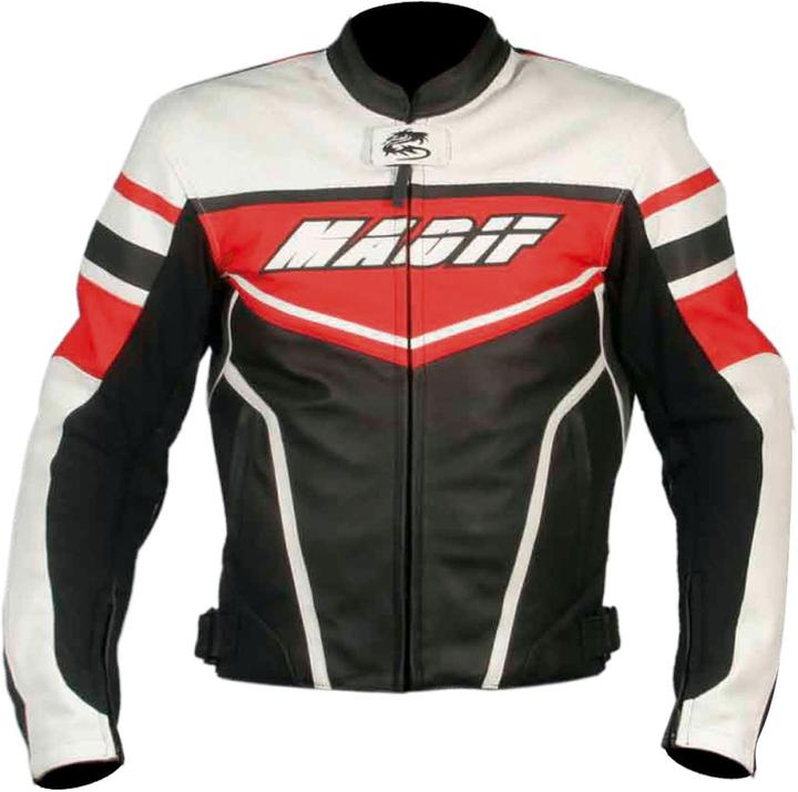 Produktbild Madif LJ-8473-MD Lederjacke rot-schwarz-weiss 58 (Herren, 58)