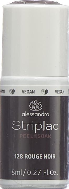 Actual product image Alessandro Striplac Peel or Soak Rouge Noir 8 ml (128 Rouge Noir, Peelable nail polish)