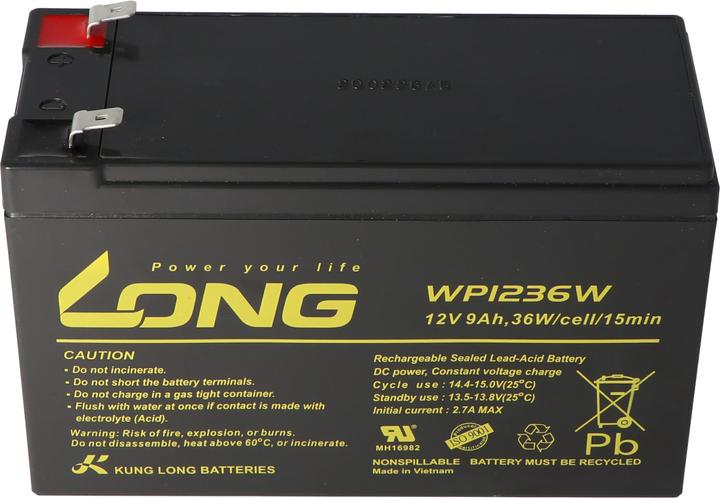Immagine prodotto Kung Long Batteria WP1236W, 6,3 mm Faston contatto a innesto Tab 250 (12 V, 9 Ah)