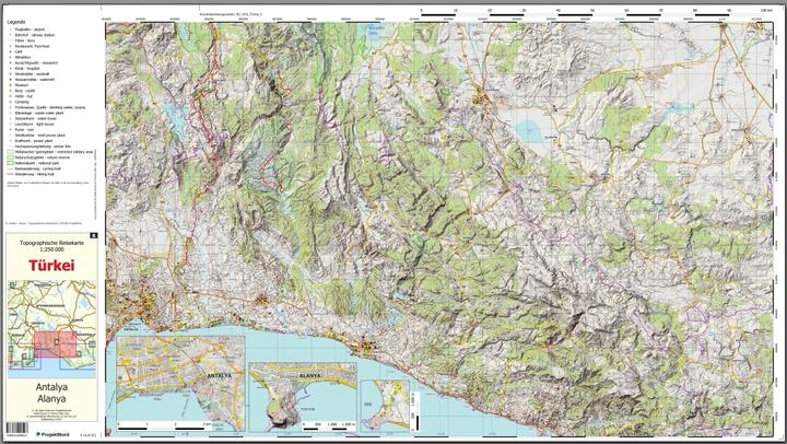 Actual product image Antalya - Alanya - Topographic Travel Map 1:250.000 Turkey (Sheet 8)