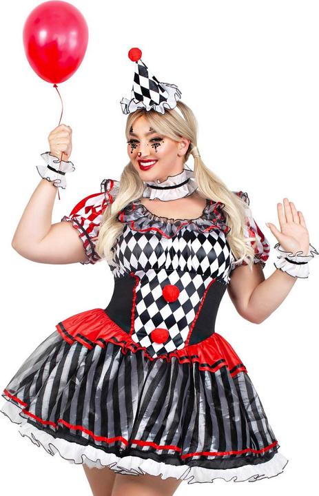 Produktbild Leg Avenue Harlekina XXL Kostüm - Clown für Fasching und Halloween (L, XL)