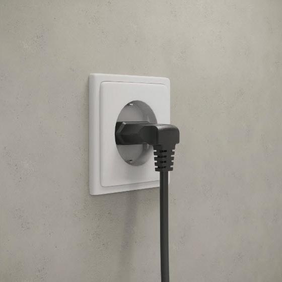 Image du produit Hama Câble d'extension avec fiche européenne coudée, pour l'intérieur, 3 m, noir (3 m)