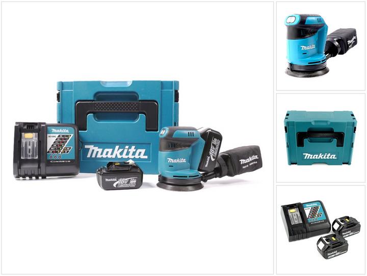 Immagine prodotto Makita BBO 180 RFJ 18V Li-ion batteria levigatrice orbitale + 2x batteria 3,0Ah + caricatore + Makpac (Levigatrici rotorbitali)