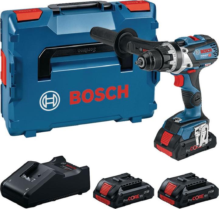 Akku-Bohrschrauber GSR 18V-110 C, 3 x 4.0 Ah Li-Ion ProCore Akkus 18V, Schnellladegerät GAL 18V-40 in L-BOXX
