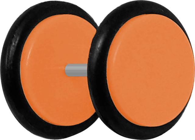 Produktbild Star Piercing Fake Plug orange mit O-Ring (ohne Messing, Acryl)