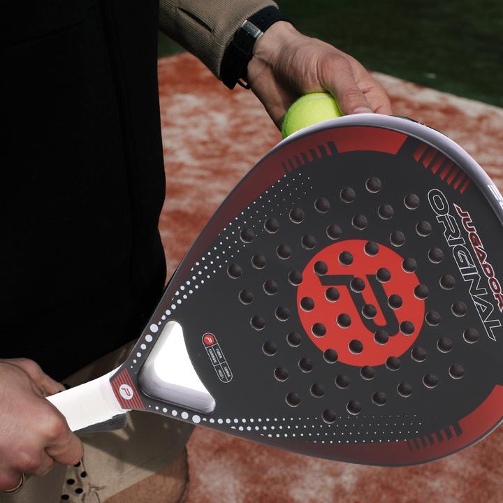 Image du produit Luxtri Raquette Padel Forme Goutte d’eau 360g Fibre de verre EVA Rouge-noire Jugador Sport Extérieur