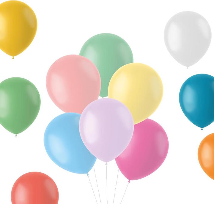 Folat Balloons Pastel Mix Coloured 33cm - 50 Pieces