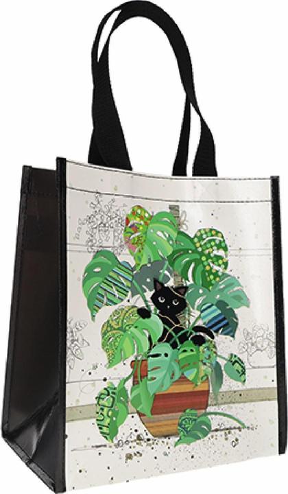 Produktbild Kiub einkaufstasche aus recyceltem kunststoff kätzchen monstera bug art
