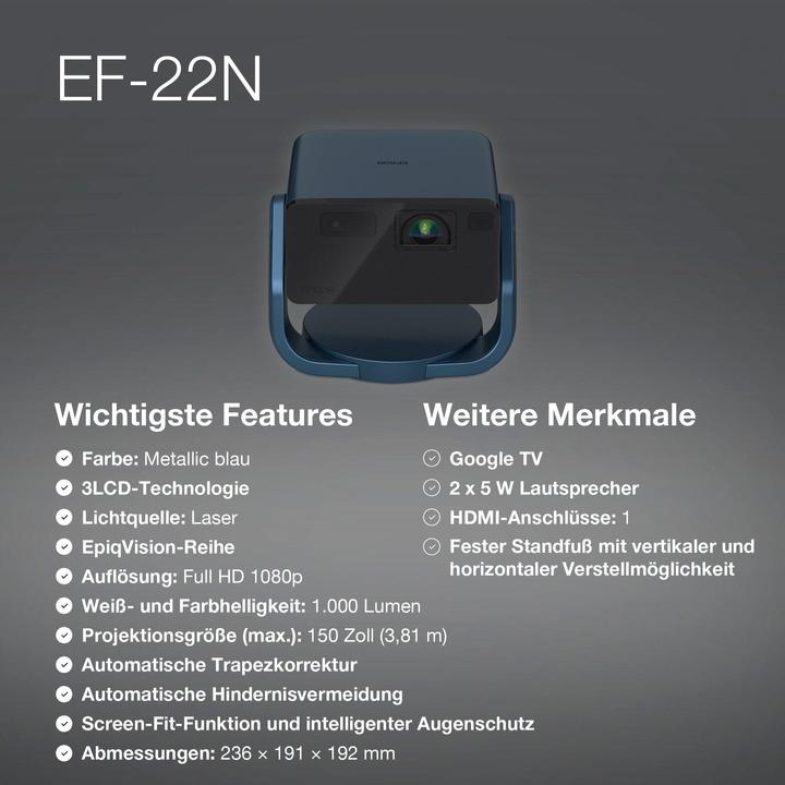Produktbild Epson EF-22N (Full HD, 1000 lm)