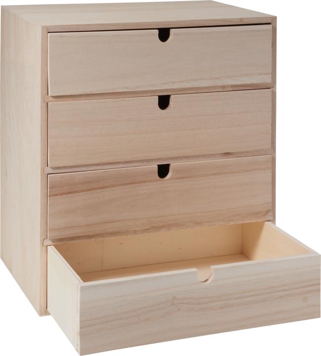 Produktbild VBS Schubladenbox, Rohholz, H 33,5 cm (30 x 20 x 34 cm)