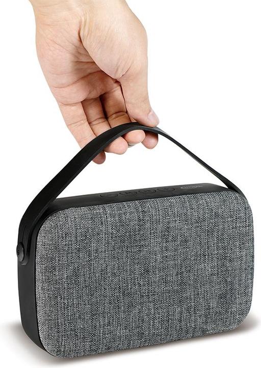 Actual product image LogiLink Typhoon Speaker, portable, Xlarge, BT 4.2, fabric covering, blacksilver (4 h, Battery operated)