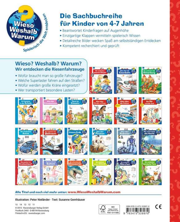Produktbild Ravensburger Wir entdecken die Riesenfahrzeuge (Deutsch, Susanne Gernhäuser, Peter Nieländer, 2014)