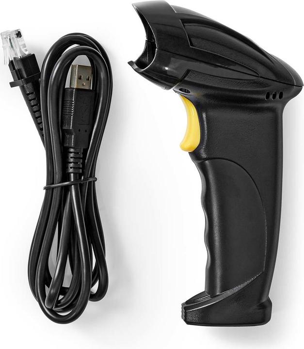 Image du produit Nedis Lecteur de codes à barres | Laser | Filaire | 1D Linéaire | Alimenté par USB | USB2.0 (Codes à barres 1D)