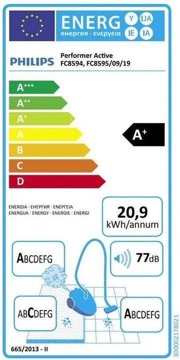 Energie-Label Philips Performer Active