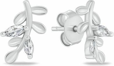 Brilio Silver - Bronze sun earrings with zircons EA1059R