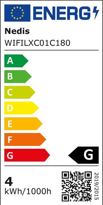 Energy Label Nedis SmartLife Decorative LED | Wi-Fi | RGB | 180 LED's | 3 m | Android™ / IOS (0.20 m)