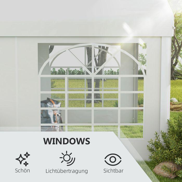 Actual product image Swisshandel24 Seitenteil mit Fenster, Seitenwand für Pavillon ca. 6 x 2 m Seitenplane Ersatzwand für Partyzelt, We (600 cm, 597 cm)