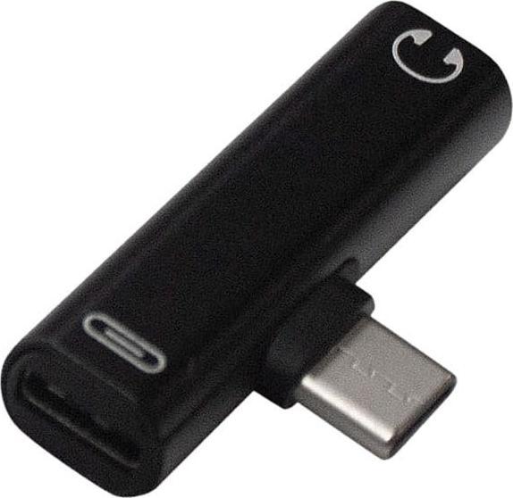 Produktbild JTI USB-C-Splitter mit 3,5-mm-Buchse - Schwarz (USB Typ C, 3.5mm Buchse)