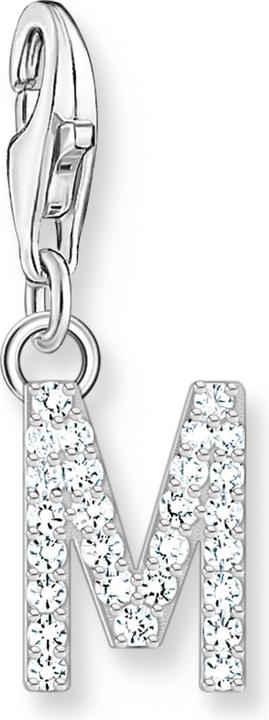 Produktbild Thomas Sabo Charm-Anhänger Buchstabe M mit Weissen Steinen Silber (925er Silber)