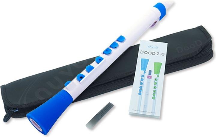 Nuvo N430D DooD2.0 Children's Clarinet in C, White-Blue (Clarinet)