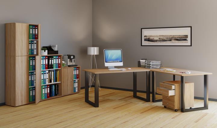 Actual product image VCM Office furniture corner desk Lona depth 80 cm U Alu Black (76 x 190 x 190 x 80 cm)