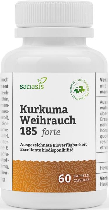 Actual product image Sanasis Turmeric Frankincense 185 forte without polysorbate capsules (60 Piece, Capsules, 63 g)