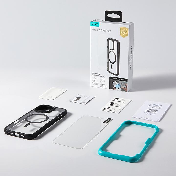 Produktbild ESR Classic Hybrid Halolock MagSafe Case + Tempered Glass for iPhone 16 Pro Max - Clear (Apple iPhone 16 Pro Max)