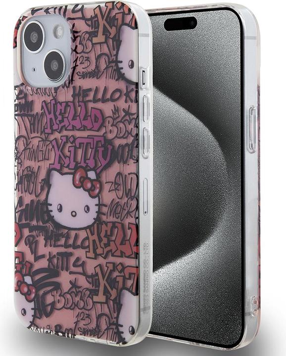 Produktbild Hello Kitty HKHCP15SHDGPTP iPhone 15 6.1" różowy/pink hardcase IML Tags Graffiti (Apple iPhone 15)