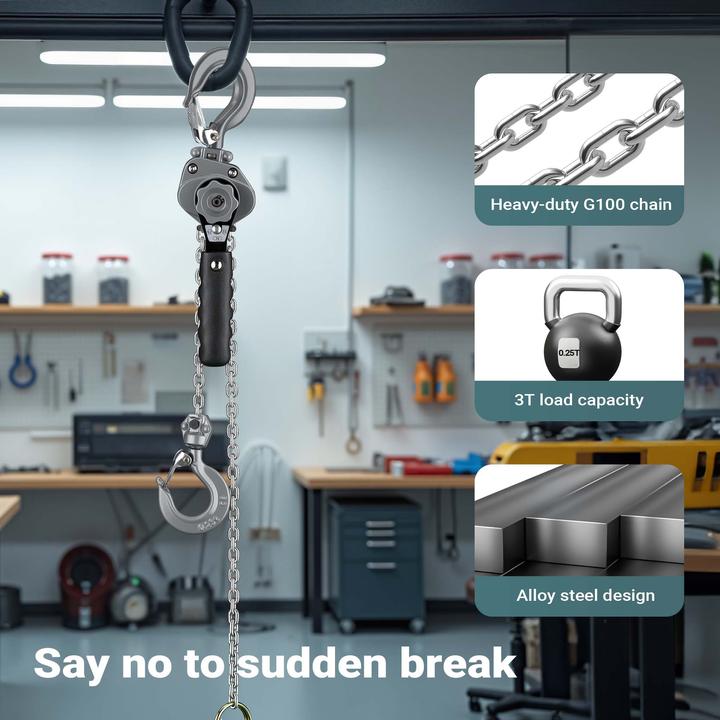 Actual product image Wiltec Lever Chain Hoist 3 Tonnes Lifting Height 1.5 m Manual Blocks Equipment