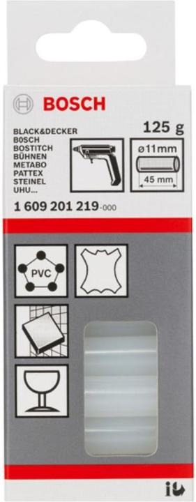 Actual product image Bosch Professional Zubehör Hot-melt adhesive, 11 x 45 mm, 125 g, transparent