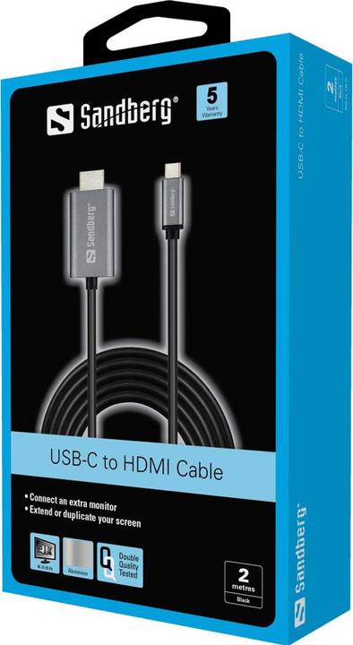Produktbild Sandberg USB Typ C — HDMI (Typ A) (2 m, HDMI, USB Typ C)