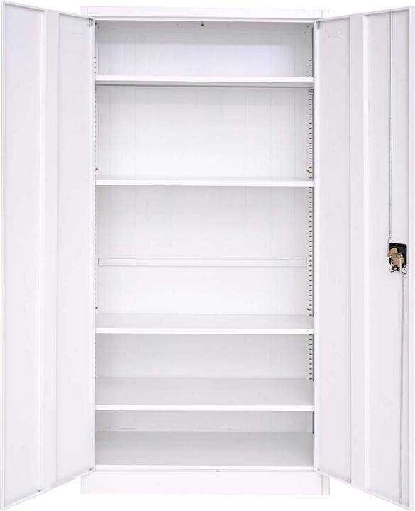 Image du produit Mendler Armoire à dossiers, armoire de bureau en acier, 2 portes 185x90cm blanc (185 x 90 x 40 cm)