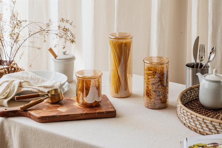 Actual product image Nuts Storage jar glass 500 ml gold (0.50 l)