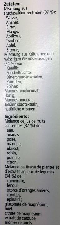 Valeurs nutritives et ingrédients Salus Magnésium liquide minéral (1 pièce(s), Liquide, 628 g)