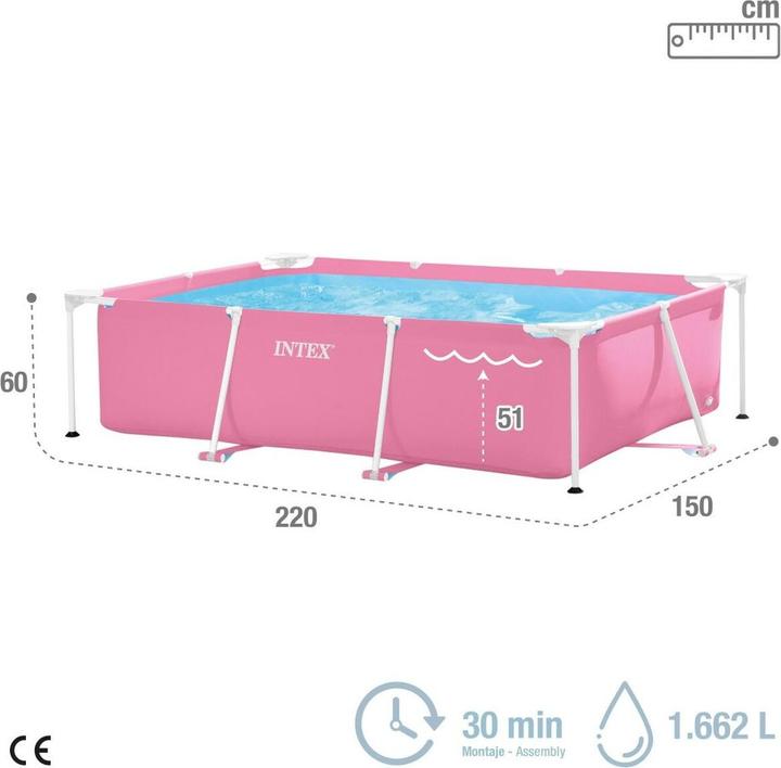 Produktbild Intex Rahmen Pool Rechteckig Rosa 220X150X60 Cm (220 x 150 x 60 cm)