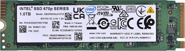 Actual product image Intel 670P (1000 GB, M.2 2280)