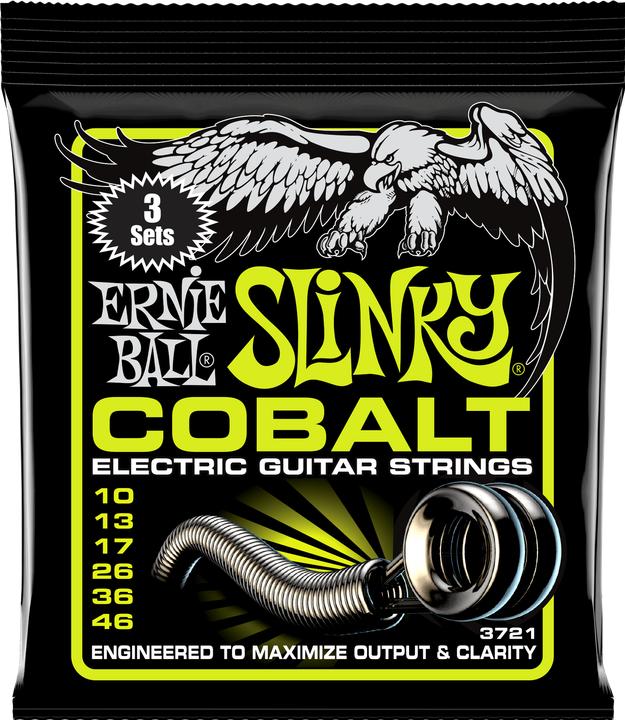 Immagine prodotto Ernie Ball Set di corde, Slinky Cobalt 3-pack, Regular 10-46 (6 x, Chitarra elettrica, 0.05")