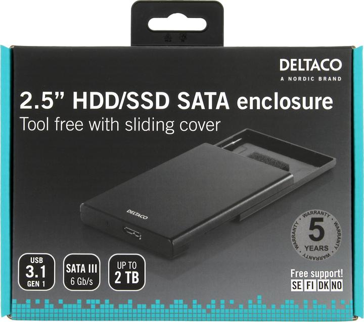 Image du produit Deltaco boîtier externe pour disque dur, 2.5 "SATA HDD (2.5")