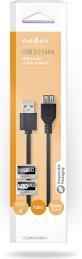 Immagine prodotto Nedis Cavo USB | USB 2.0 | USB-A maschio | USB-A femmina | 480 Mbps | Nichelato | 1,00 m | Rotondo | P (1 m, USB 2.0)