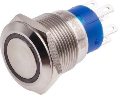 Produktbild Rs Pro Druckschalter Gelb beleuchtet Tastend 19.2 (Dia.)mm, Wechselschalter, 2-polig 250V ac / 5 A