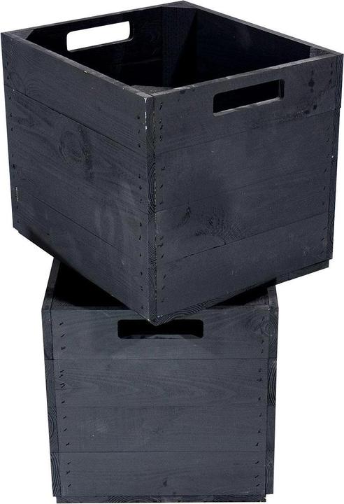 Actual product image Holz Zollhaus Storage Box Vintage Black, 33 x 38 cm (33 x 33 x 38 cm, 41.38 l)